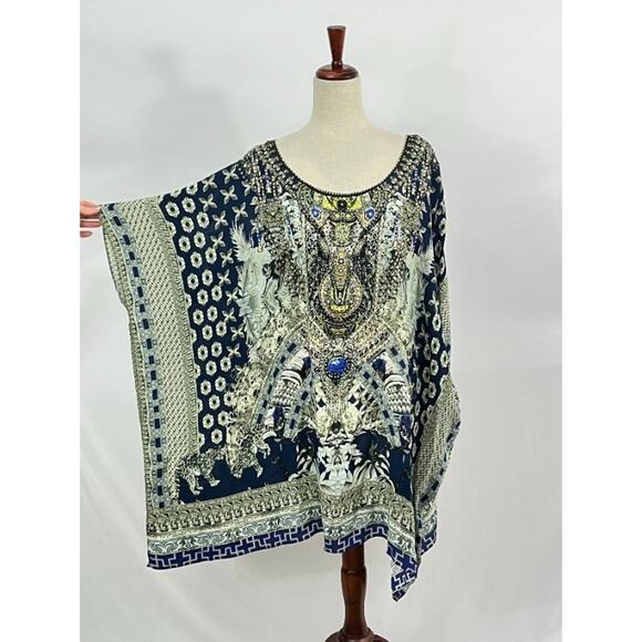 CAMILLA OS S M L A Little Past Twilight Short Round Neck Caftan NWT - Picture 4 of 14